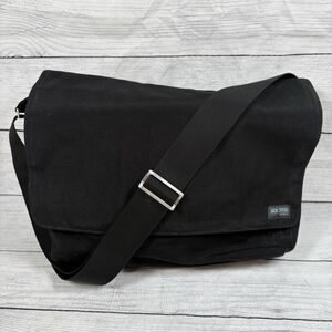 Jack Spade Greene St Laptop Messenger Bag Black Canvas Crossbody Satchel 10x14"